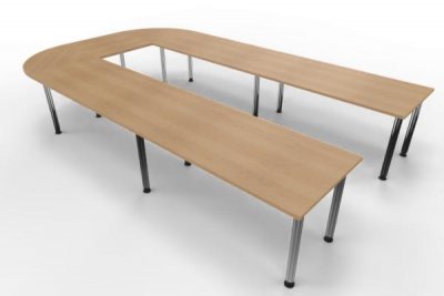 Konferenztisch U-Form 400 x 240 cm Eiche
